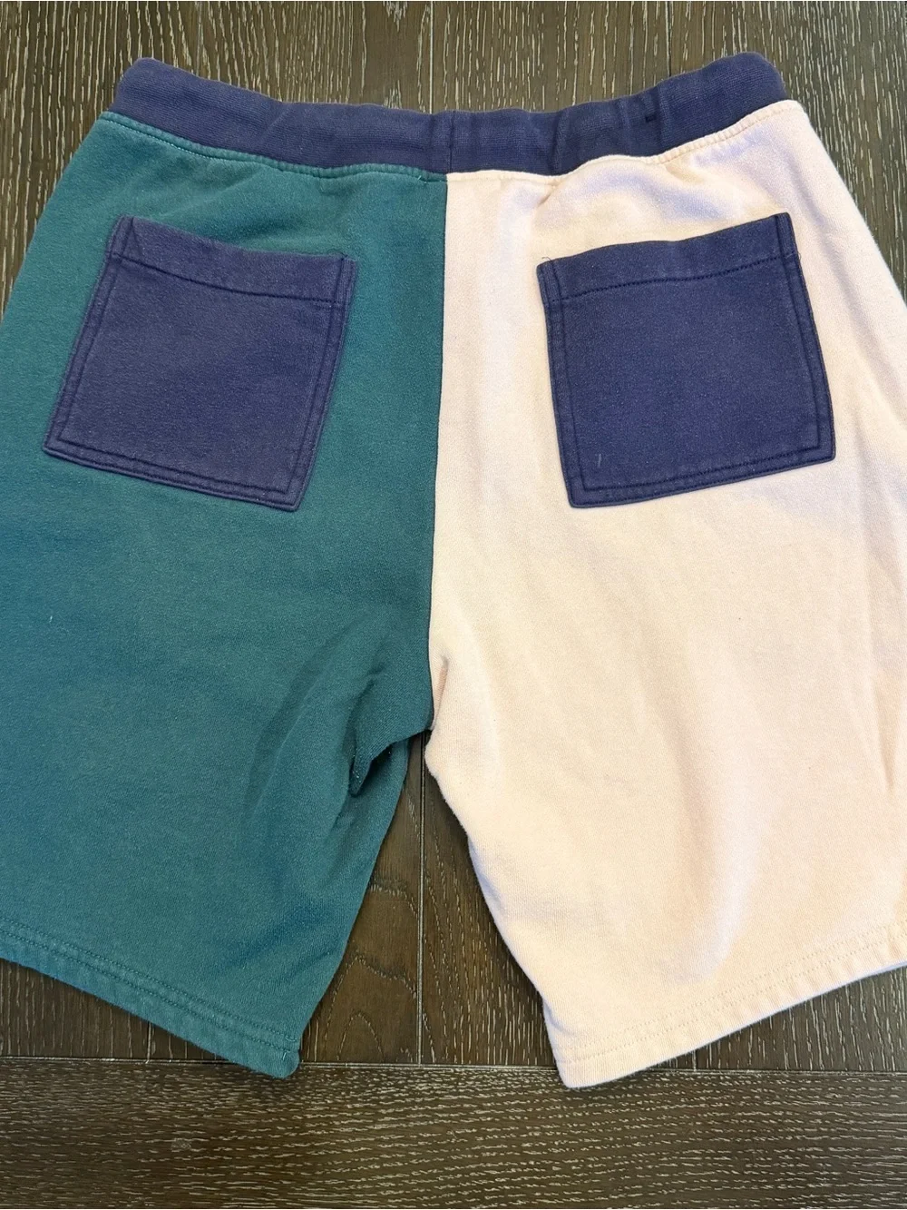 Empyre Men’s Green Pink & Navy Color Block Drawstring Shorts Sz Small Y2K